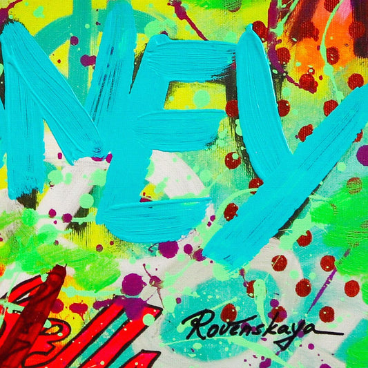 Nastya Rovenskaya- Original Mixed Media on Canvas "The Ballon"