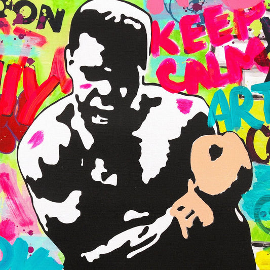 Nastya Rovenskaya- Original Mixed Media on Canvas "Muhammad Ali"