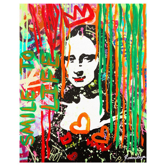 Nastya Rovenskaya- Original Mixed Media on Canvas "The Colours of Mona Lisa"