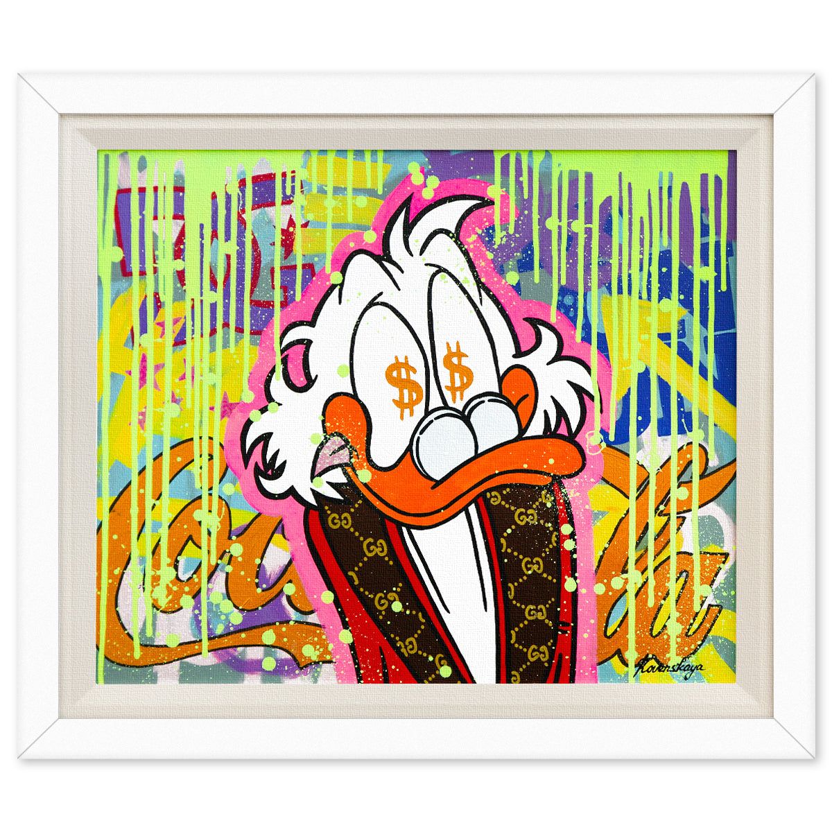 Nastya Rovenskaya- Original Oil on Canvas "Graffiti Heartbeat"