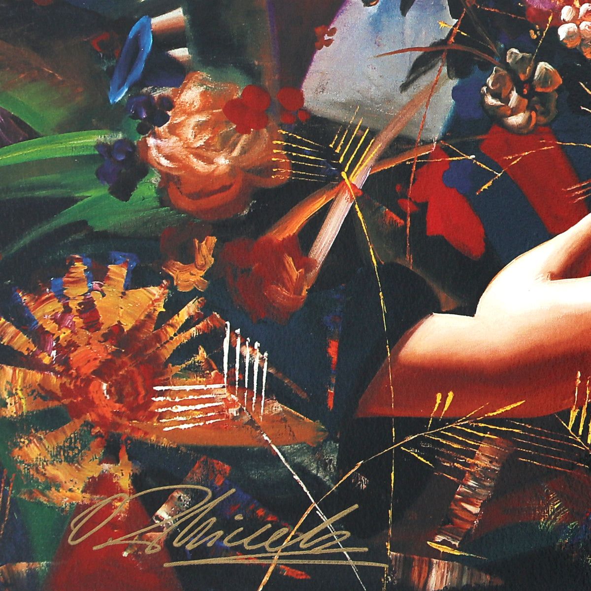 Oleg Zhivetin- Silkscreen "Visit in the Garden"