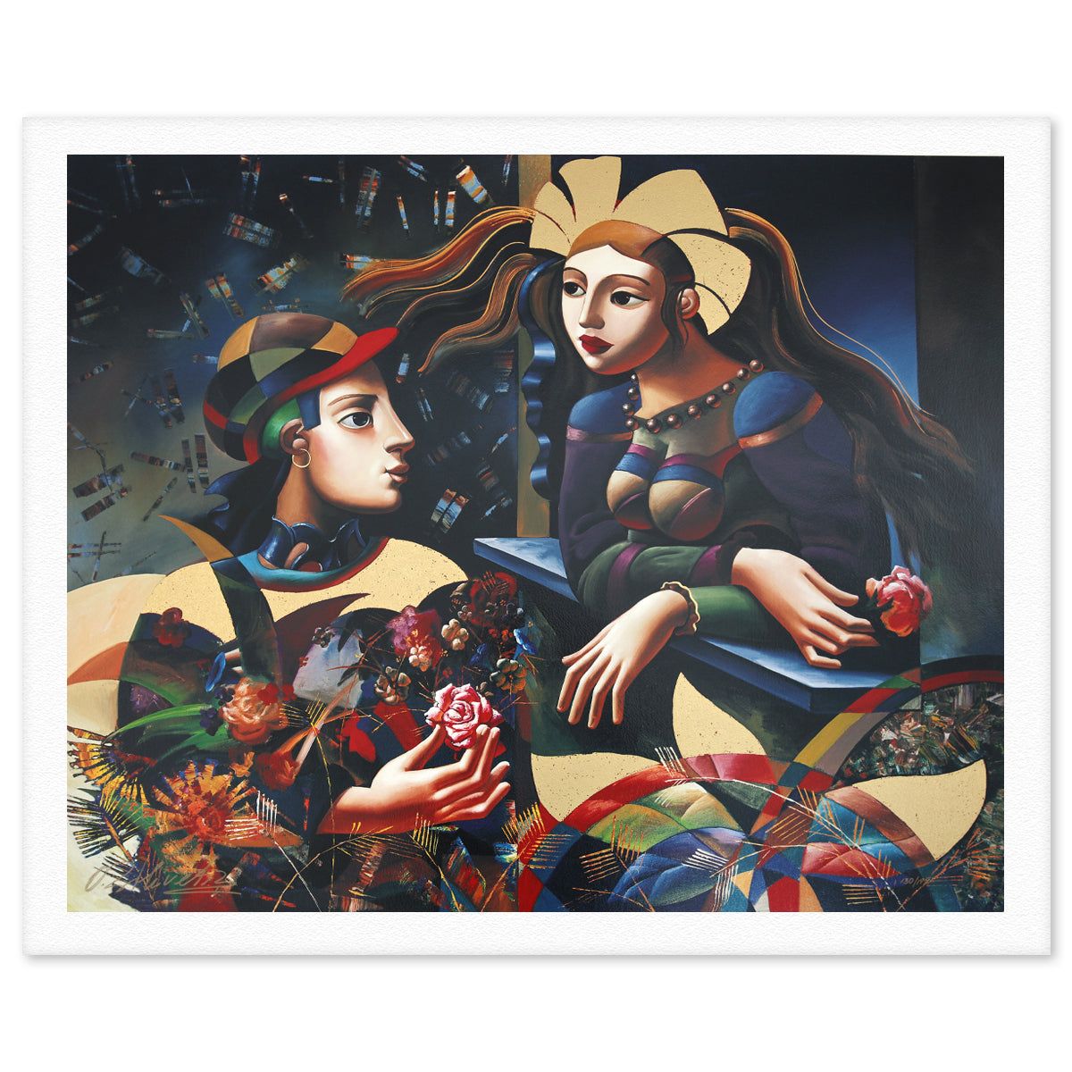 Oleg Zhivetin- Silkscreen "Visit in the Garden"
