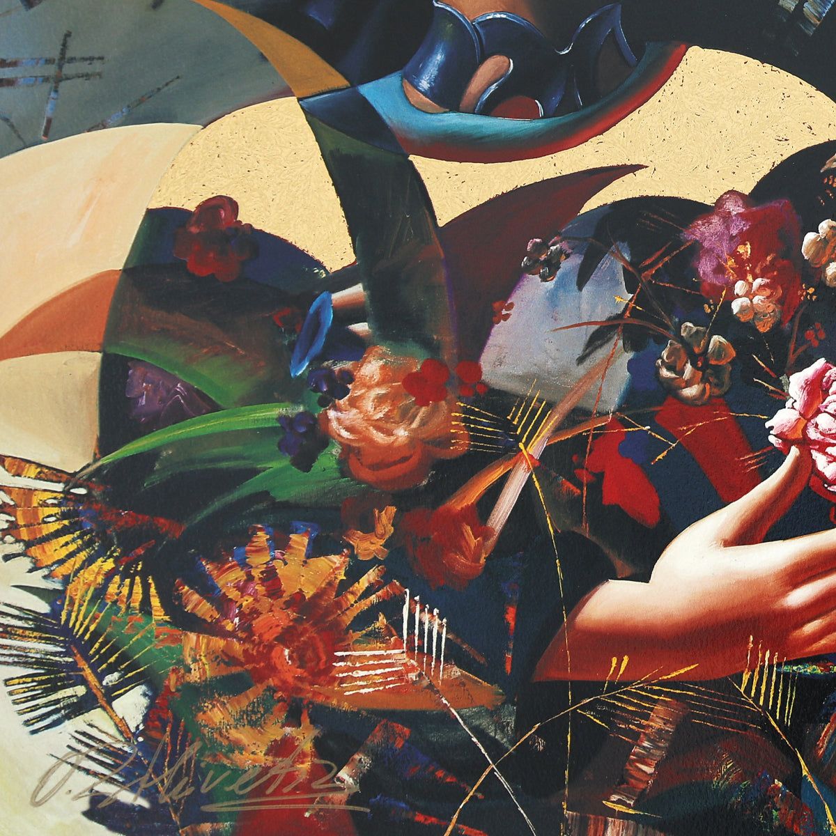 Oleg Zhivetin- Silkscreen "Visit in the Garden"