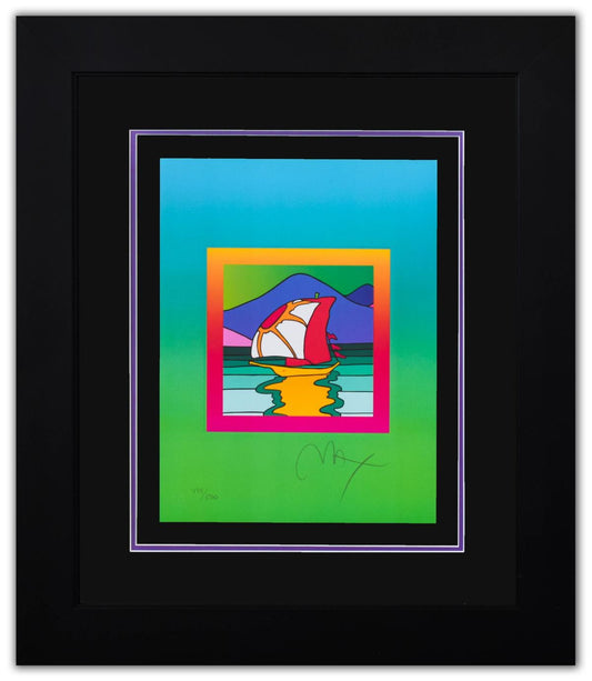 Peter Max- Original Lithograph "Sailboat East on Blends"