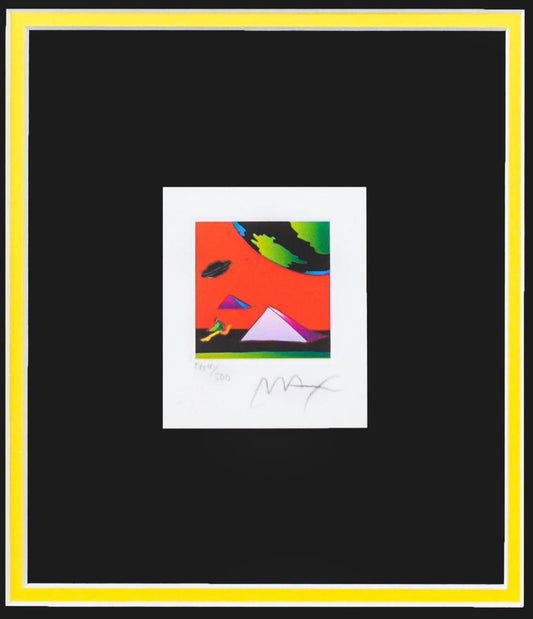 Peter Max- Original Lithograph "Jumper with Two Pyramids (Mini)"
