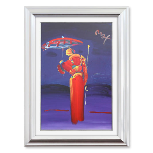 Peter Max- Original Mixed Media "Umbrella Man with Cane"