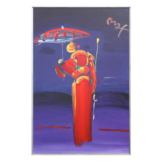 Peter Max- Original Mixed Media "Umbrella Man with Cane"