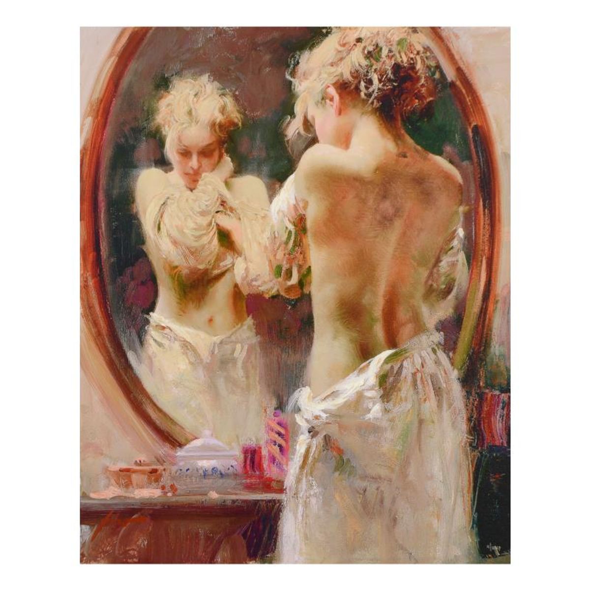 Pino (1939-2010), "Contemplation" Limited Edition Hand Embellished Giclee on Canvas. Numbered and Hand Signed with Certificate of Authenticity.