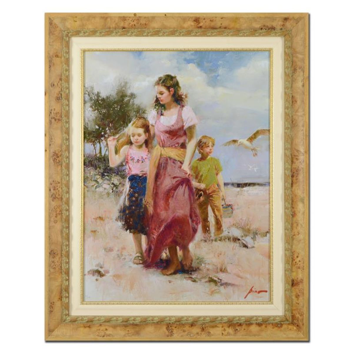 Pino (1939-2010), "Sea Spray" Framed Limited Edition Hand Embellished Giclee on Canvas. Numbered and Hand Signed with Certificate of Authenticity.