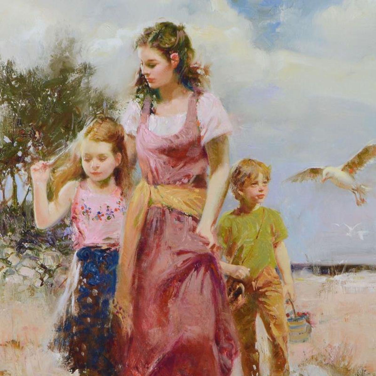 Pino (1939-2010), "Sea Spray" Framed Limited Edition Hand Embellished Giclee on Canvas. Numbered and Hand Signed with Certificate of Authenticity.