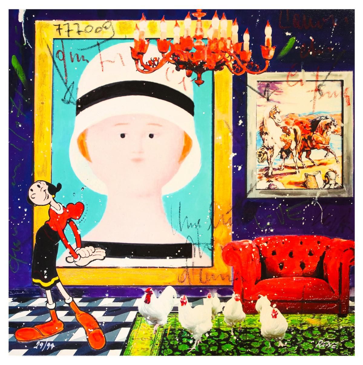 Rene- Silkscreen serigraph "A penny for your thoughts"