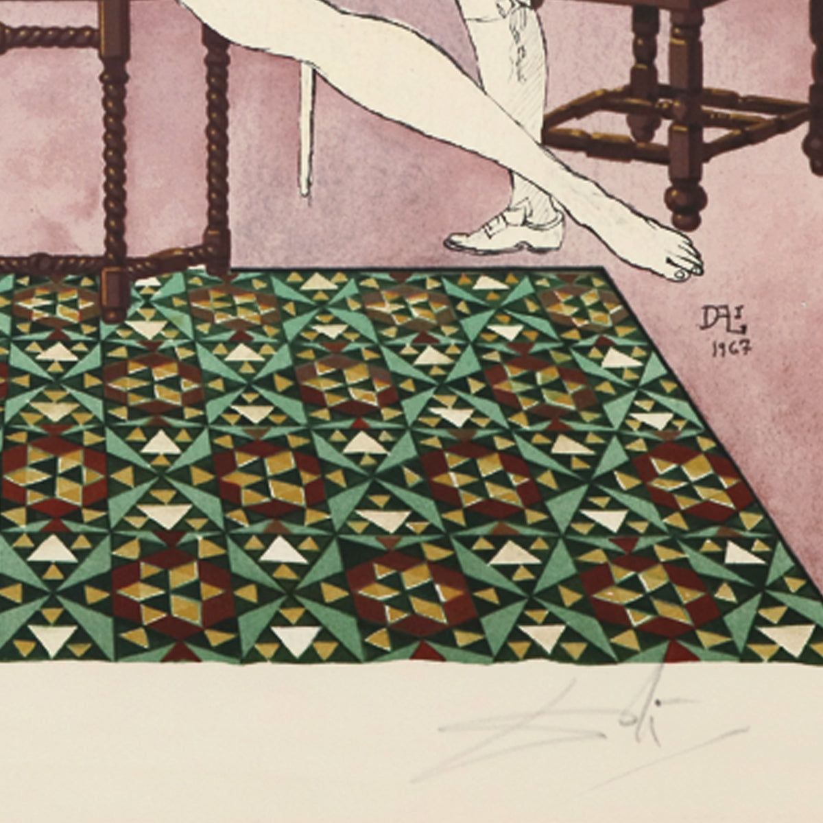 Salvador Dali- Original Lithograph "Marianne and the Chevalier"