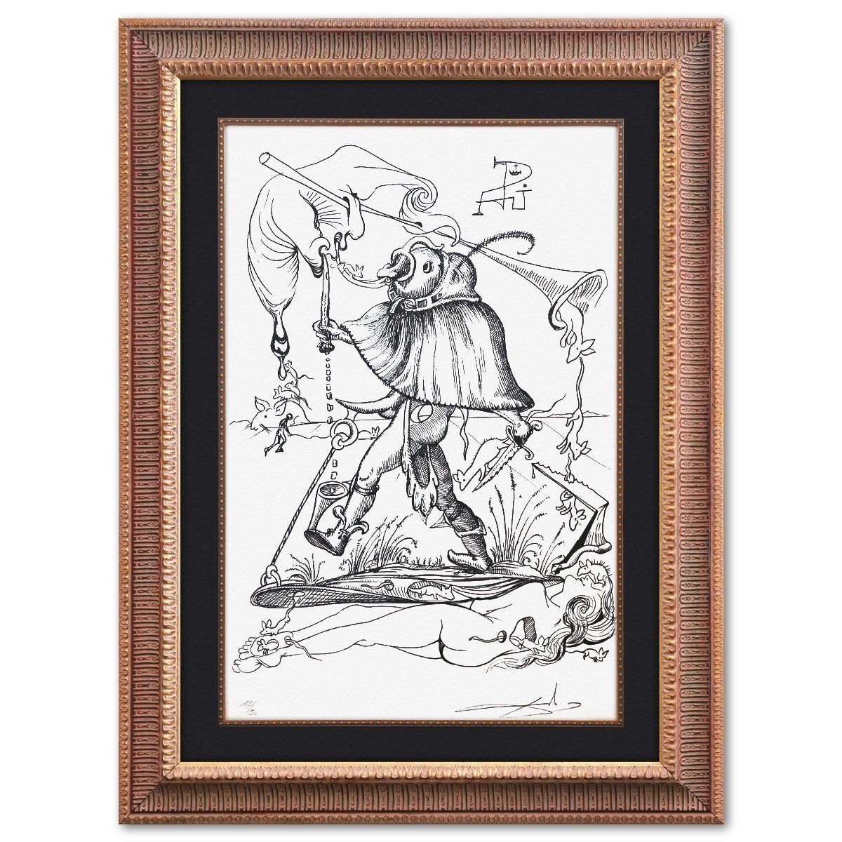 Salvador Dali- Original Lithograph from Gouache and Collage "Les Songes Drolatiques de Pantagruel"