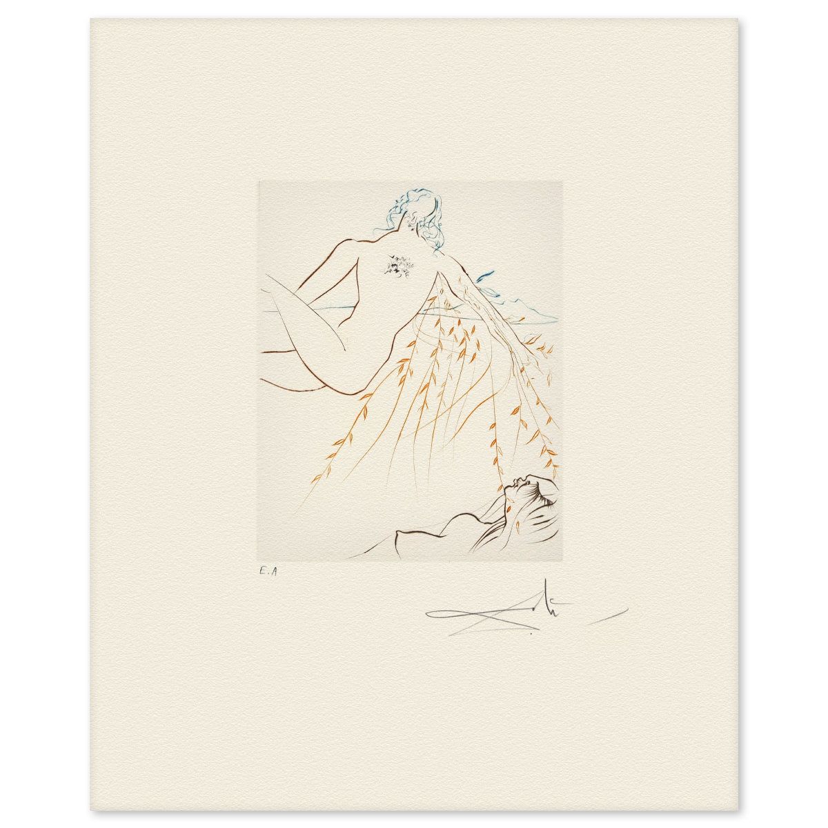 Salvador Dali- Etching "The Amorous Sleep"