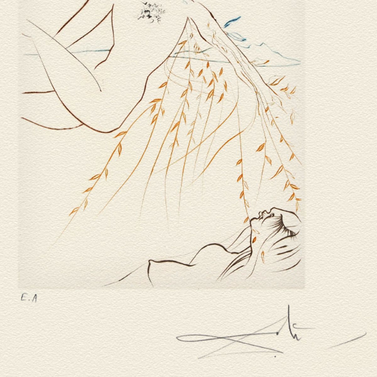 Salvador Dali- Etching "The Amorous Sleep"