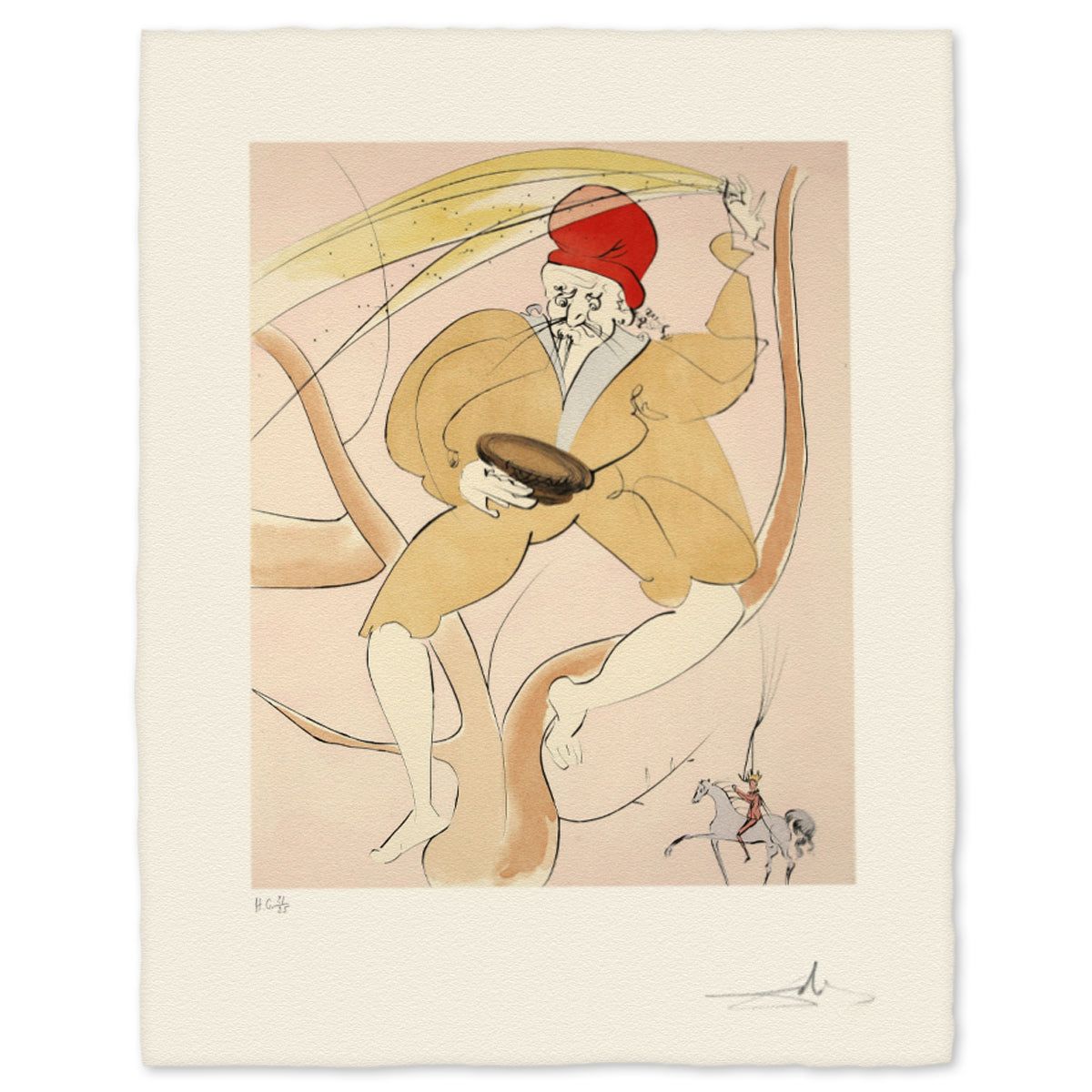 Salvador Dali- Etching "Hanasakaji san- The Old Man that Made Trees Blossom"