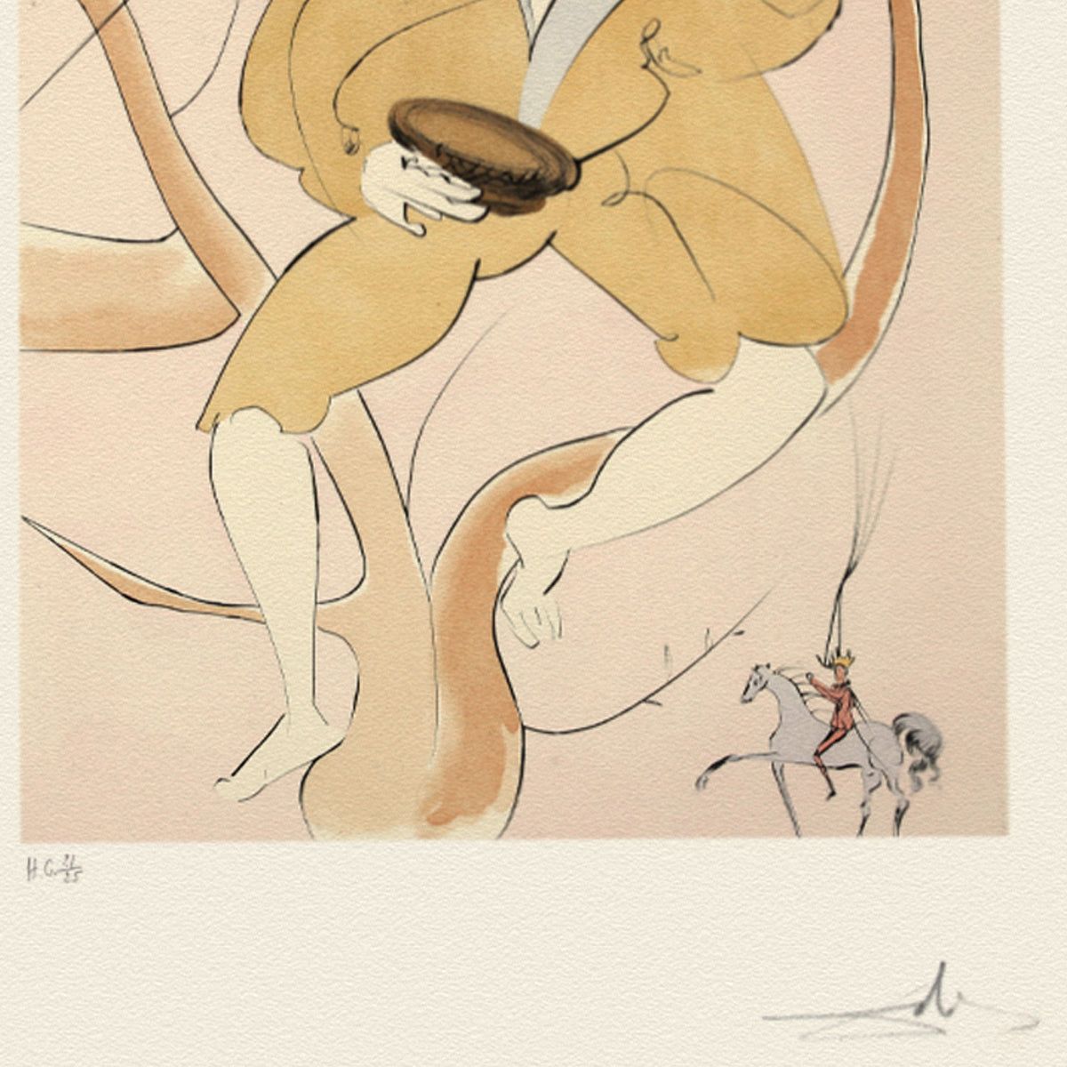 Salvador Dali- Etching "Hanasakaji san- The Old Man that Made Trees Blossom"