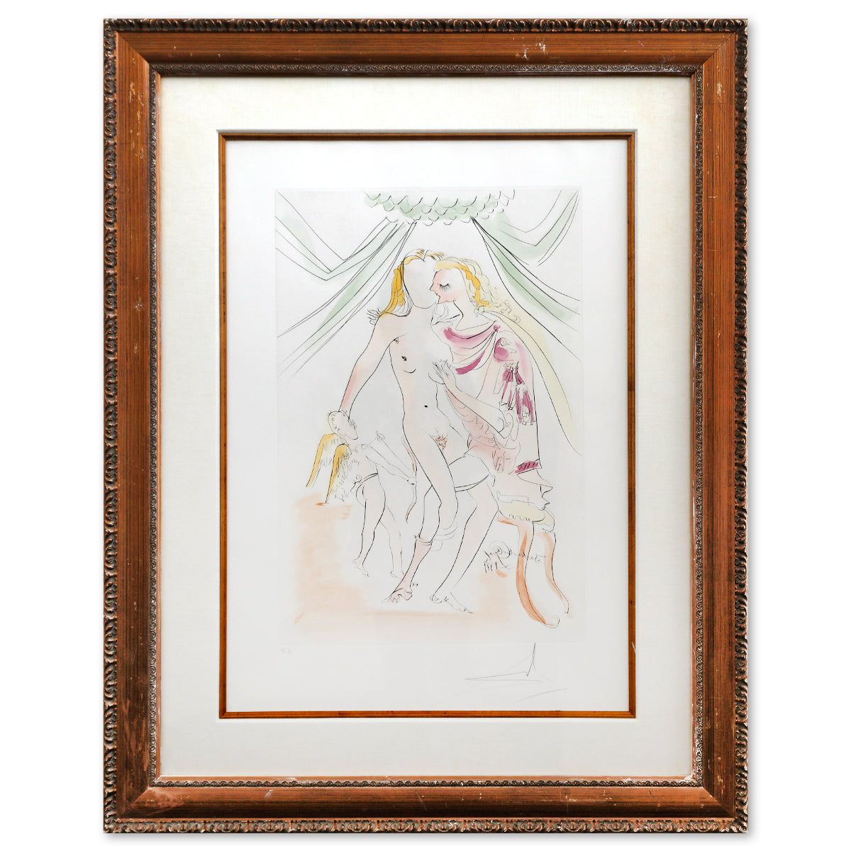 Salvador Dali- Original Lithograph "Venus Mars et Cupidon"