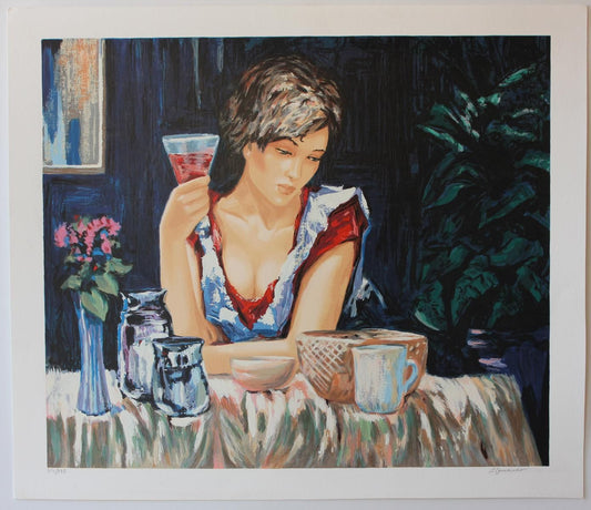 Sergey Ignatenko- Original Serigraph on Paper "Thinking of You"