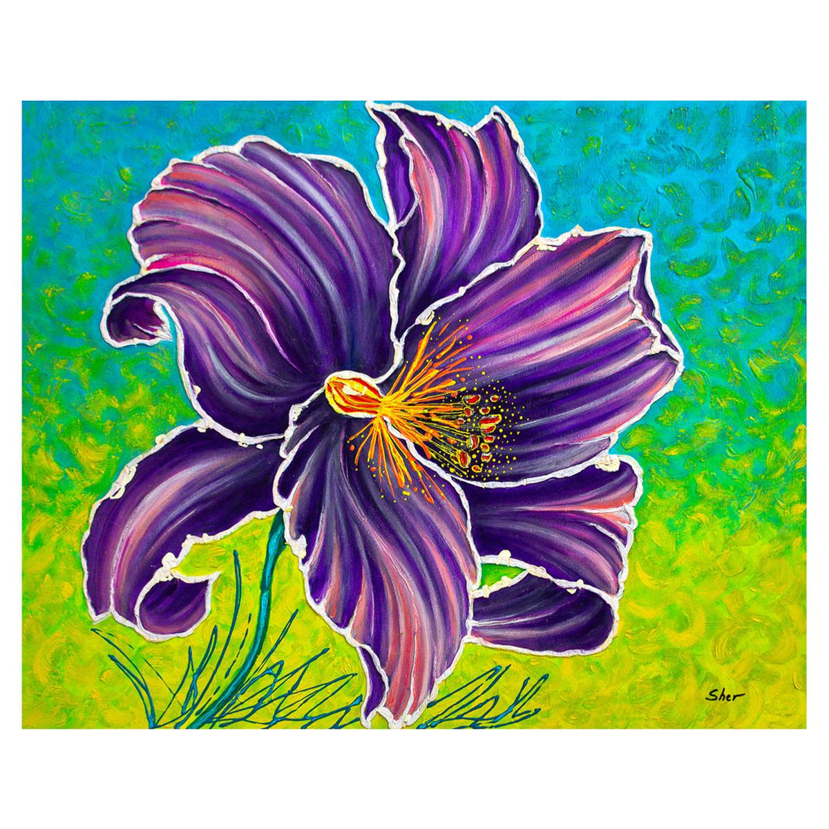 Svyatoslav Shyrochuk- Original Oil on Canvas "Purple"