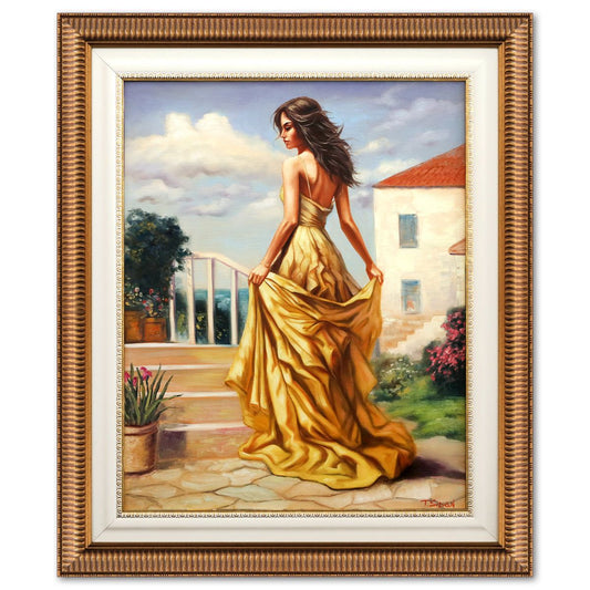 Taras Sidan- Original Oil on Canvas "Golden Sunset Stroll"