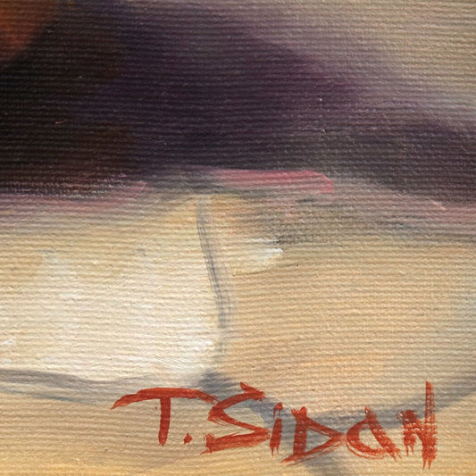 Taras Sidan- Original Oil on Canvas "Golden Sunset Stroll"