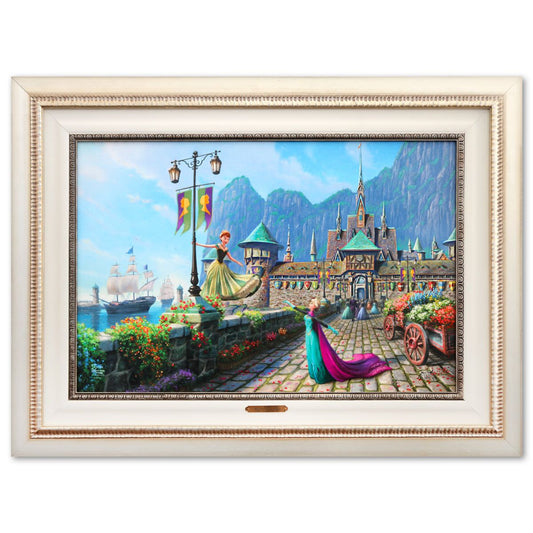 Thomas Kinkade- Hand Embellished Giclee on Canvas "Frozen Celebration in Arendelle"