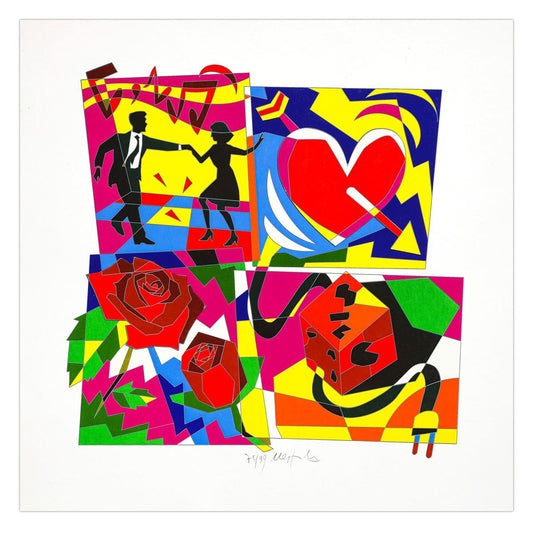 Ugo Nespolo- SIlkscreen on Paper "Lush Life"