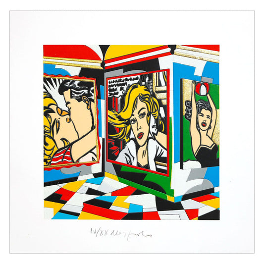 Ugo Nespolo- SIlkscreen on Paper "Women's Time"