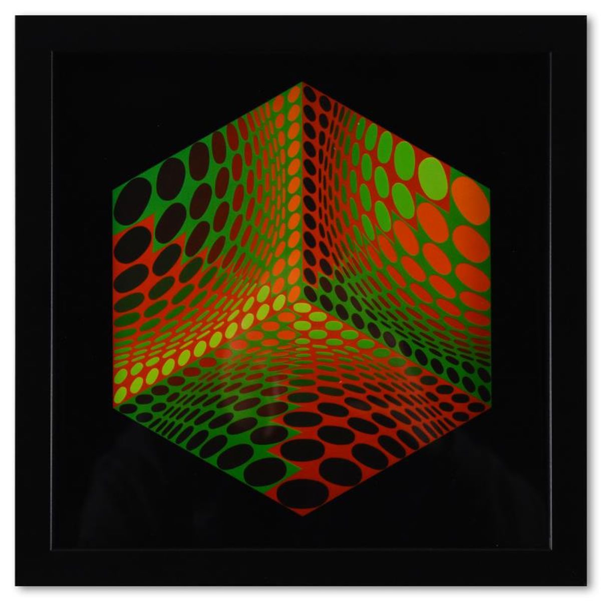 Victor Vasarely (1908-1997), "Tupa - 2 de la serie Structures Universelles De L'Hexagone" Framed 1975 Heliogravure Print with Letter of Authenticity