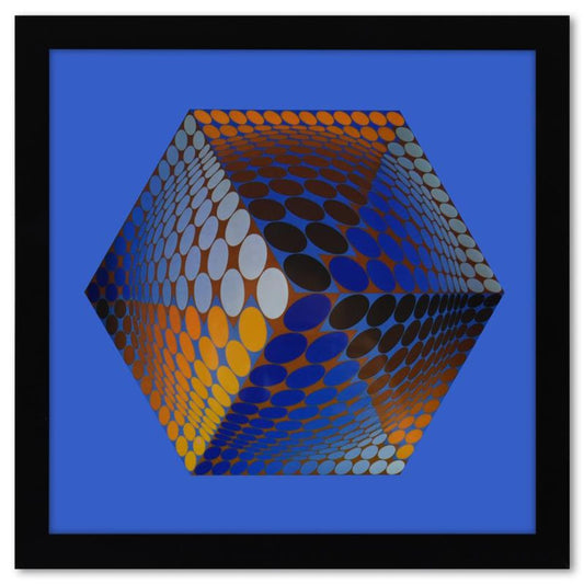 Victor Vasarely (1908-1997), "Tupa - 3 de la serie Structures Universelles De L'Hexagone" Framed 1975 Heliogravure Print with Letter of Authenticity