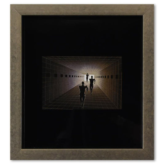 Victor Vasarely (1908-1997), "Etude De Perspective de la serie Graphismes 1" Framed 1977 Heliogravure Print with Letter of Authenticity