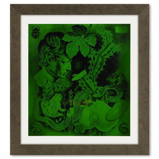 Victor Vasarely (1908-1997), "Etude En Vert de la serie Graphismes 2" Framed 1977 Heliogravure Print with Letter of Authenticity
