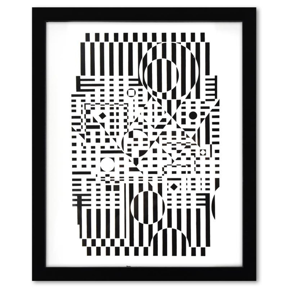 Victor Vasarely (1908-1997), "TY-NEU de la serie Croises" Framed 1973 Heliogravure Print with Letter of Authenticity
