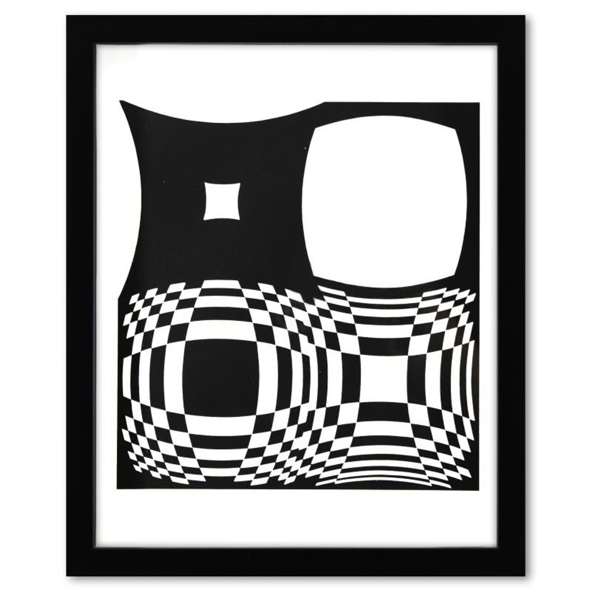 Victor Vasarely (1908-1997), "Japet de la serie Croises" Framed 1973 Heliogravure Print with Letter of Authenticity
