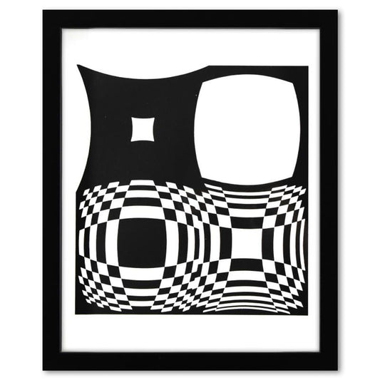 Victor Vasarely (1908-1997), "Japet de la serie Croises" Framed 1973 Heliogravure Print with Letter of Authenticity