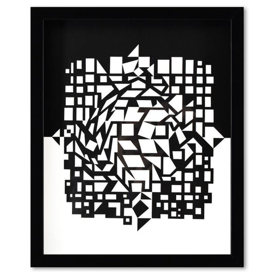 Victor Vasarely (1908-1997), "Citra et Ixion-II de la serie Croises (Diptych)" Framed 1973 Heliogravure Prints with Letter of Authenticity