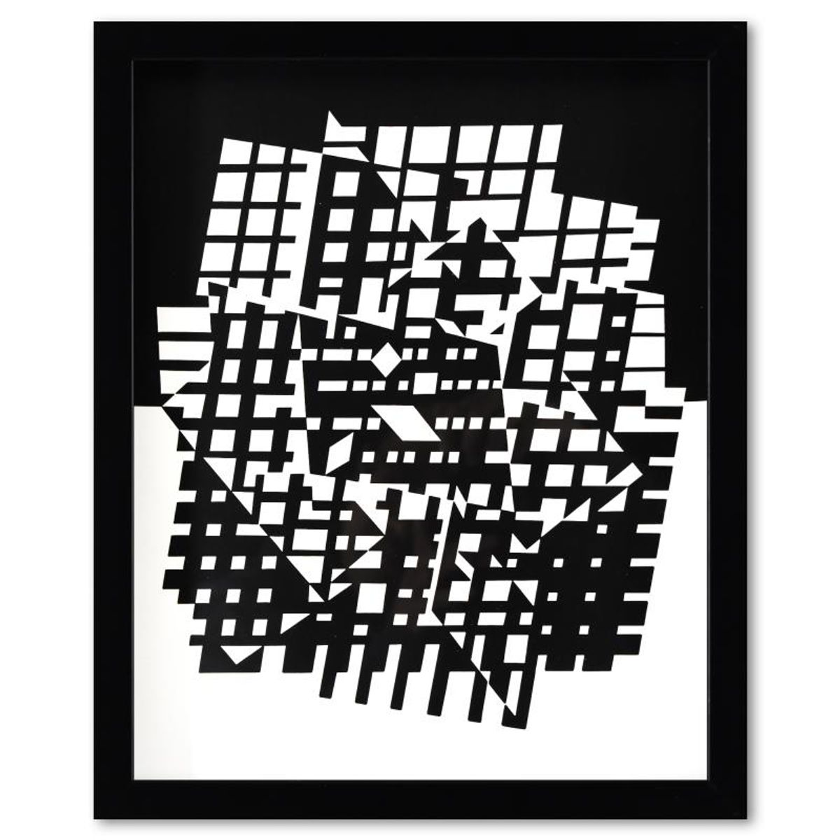 Victor Vasarely (1908-1997), "Citra et Ixion-II de la serie Croises (Diptych)" Framed 1973 Heliogravure Prints with Letter of Authenticity