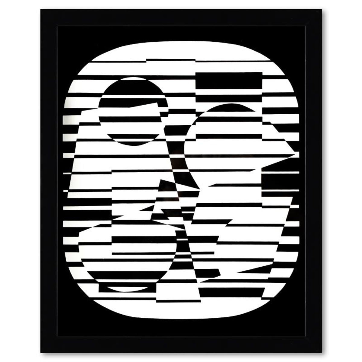 Victor Vasarely (1908-1997), "Zeta, Yablapour-II, et Anadyr de la serie Lineaires (Triptych)" Framed 1973 Heliogravure Prints with Letter of Authenticity
