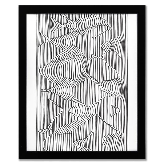 Victor Vasarely (1908-1997), "Naissances - I, Naissances - III, et Ebi-Noor de la serie Ondulatoires (Triptych)" Framed 1973 Heliogravure Prints with Letter of Authenticity