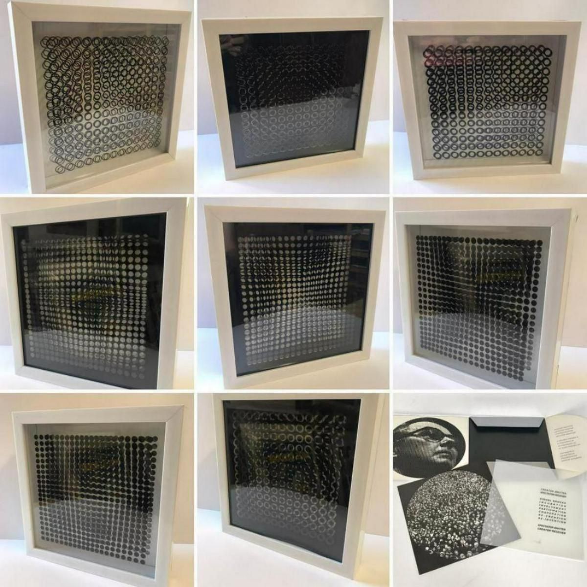 Victor Vasarely- 3D Wall Sculpture/object - Set of 8 "Cinetiques"