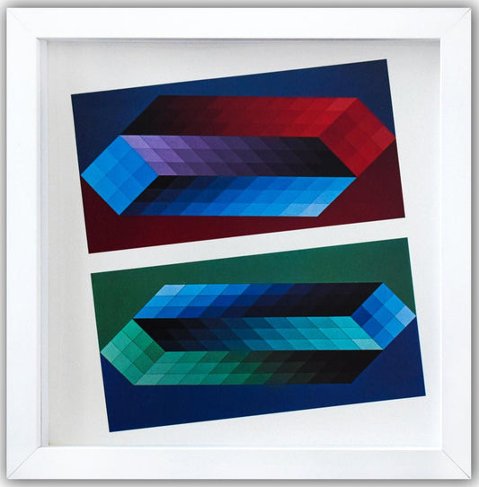 Victor Vasarely- Heliogravure Print "Tridim (T, TT)"