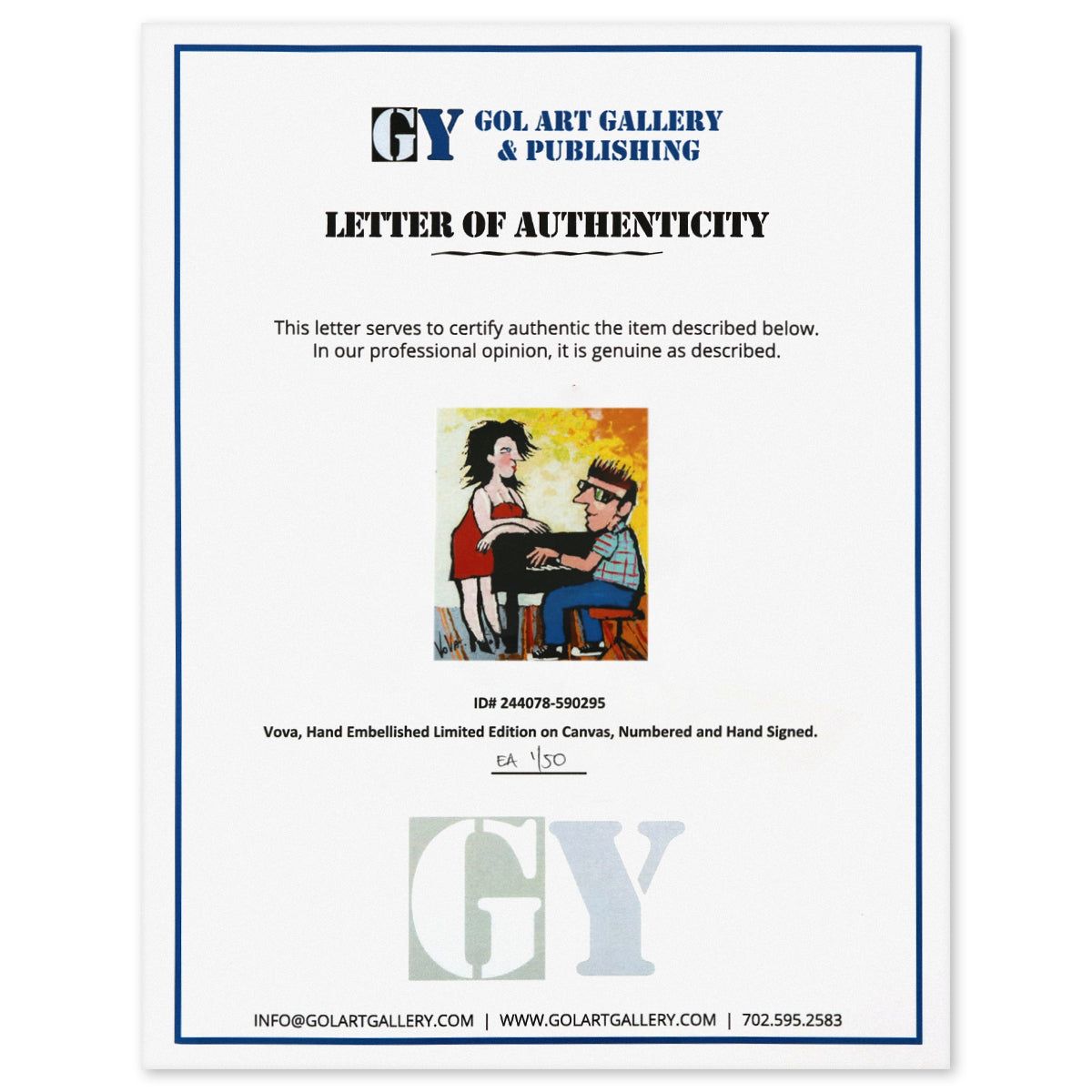 Vova- Hand Embellished Giclee on Canvas