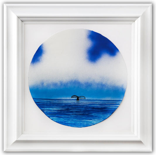 Wyland- Original Watercolor Painting on Deckle Edge Paper "Fluke"