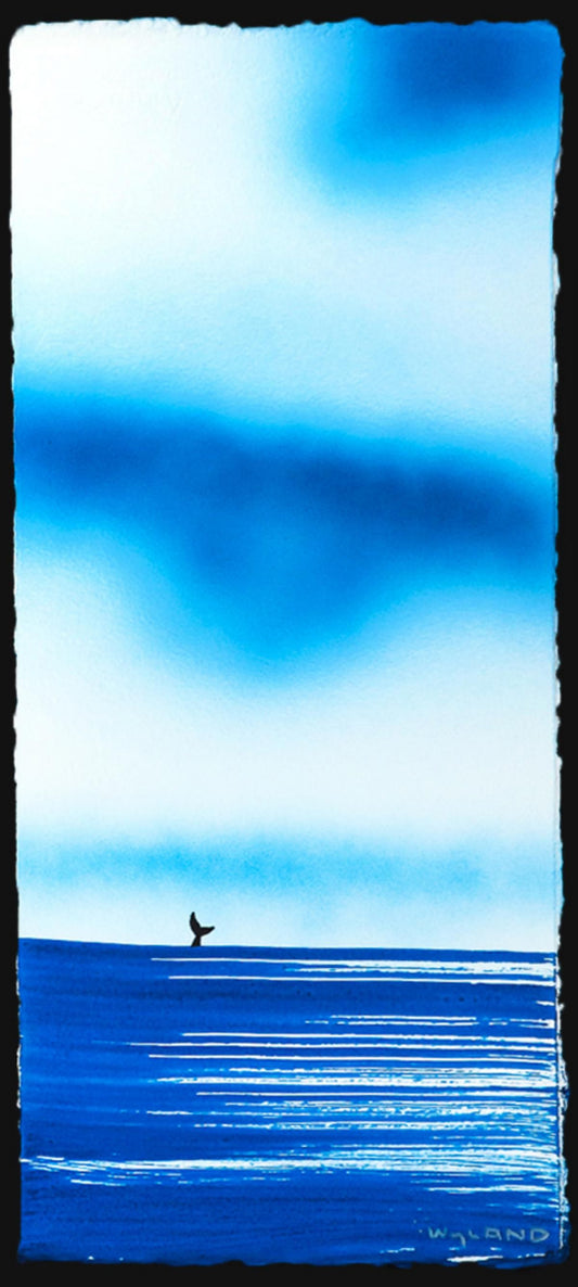 Wyland- Original Watercolor Painting on Deckle Edge Paper "Fluke"