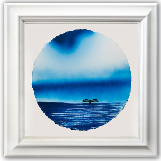 Wyland- Original Watercolor Painting on Deckle Edge Paper "Fluke"