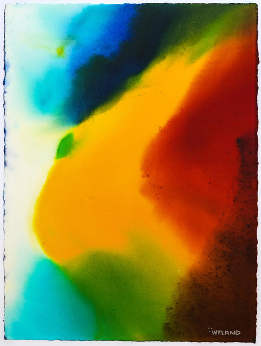 Wyland- Original Watercolor Painting on Deckle Edge Paper "Abstract"