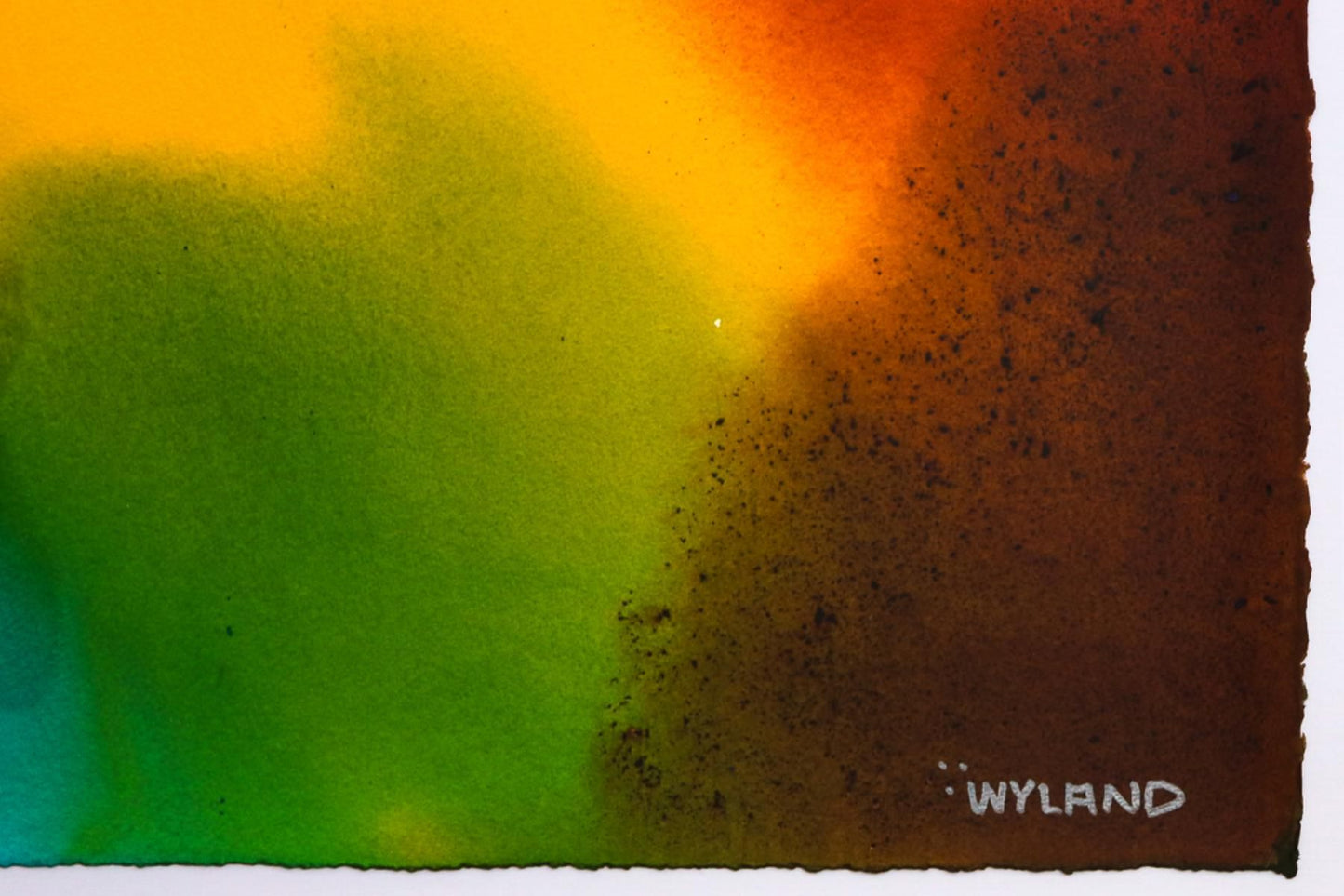 Wyland- Original Watercolor Painting on Deckle Edge Paper "Abstract"