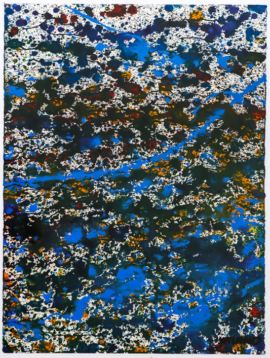 Wyland- Original Watercolor Painting on Deckle Edge Paper "Abstract Drip"