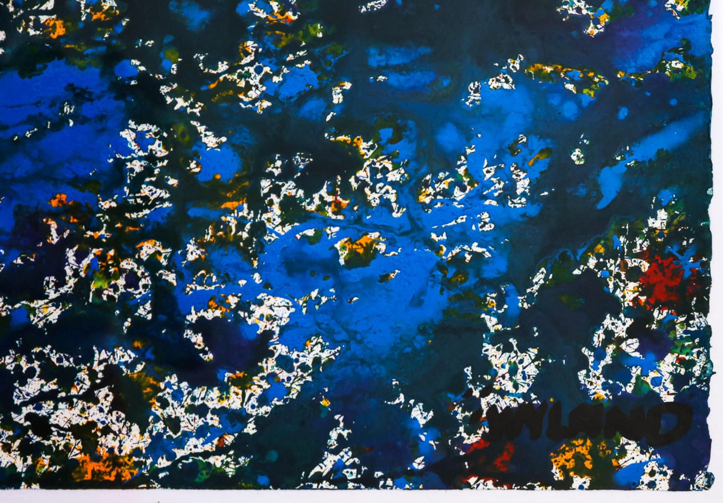 Wyland- Original Watercolor Painting on Deckle Edge Paper "Abstract Drip"